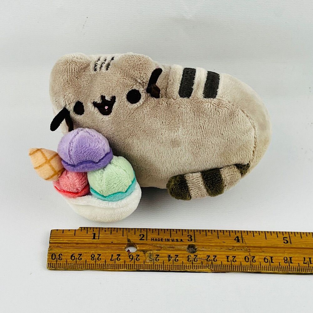 Gund Pusheen Ice Cream Bowl Cone Plush Cat 5" Stuffed Animal 2016 #4058998 - Picture 5 of 6